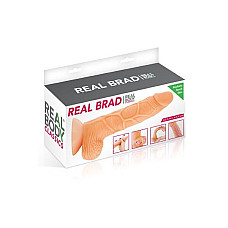 Фаллоимитатор с подвижной крайней плотью Real Body — Real Brad, диаметр 4 см, TPE
