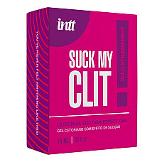Смоктайзер для клитора Intt Suck My Clit Wild Strawberry (15 мл), клубника, гель с эффектом посасывания