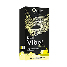 Жидкий вибратор Orgie Dual Vibe! Lemon Gin And Tonic Kissable Liquid Vibrator, 15 мл