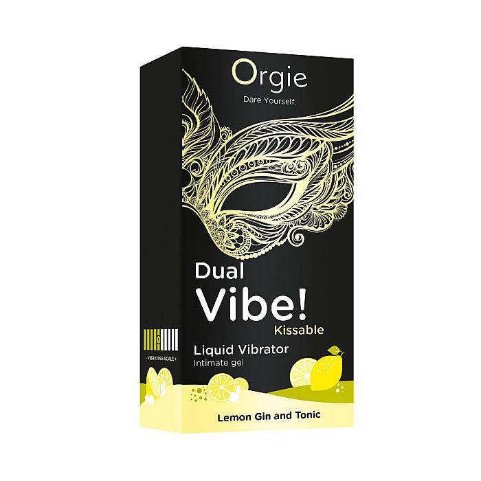 Жидкий вибратор Orgie Dual Vibe! Lemon Gin And Tonic Kissable Liquid Vibrator, 15 мл