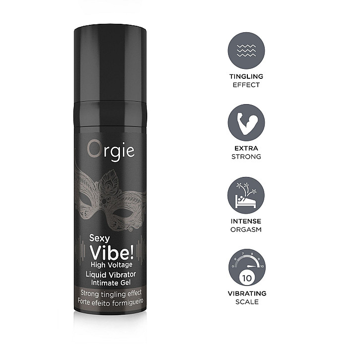 Жидкий вибратор Orgie Sexy Vibe! High Voltage, 15 мл, эффект мурашек + очень мощная вибрация