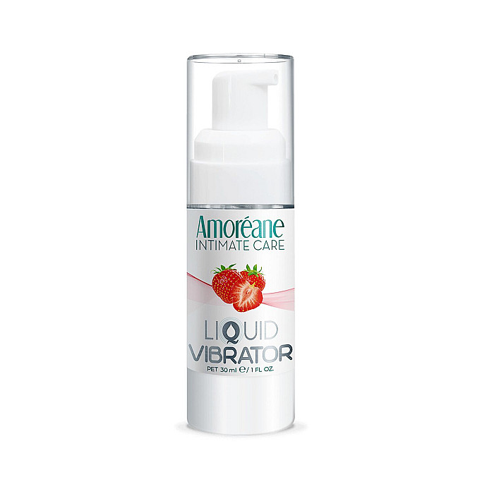 Лубрикант с эффектом вибрации Amoreane Med Liquid Vibrator Strawberry (30 мл)