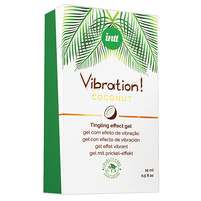 Жидкий вибратор Intt Vibration Coconut Vegan (15 мл), очень вкусный, действует до 30 минут