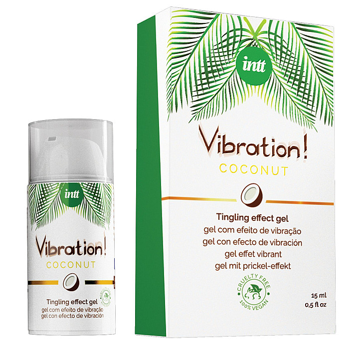 Жидкий вибратор Intt Vibration Coconut Vegan (15 мл), очень вкусный, действует до 30 минут
