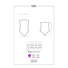 Еротичний костюм кролика Obsessive Bunny costume S/M, black, боді, чокер, гартери, панчохи, маска