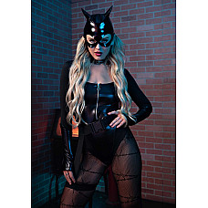 Эротический костюм кошечки Leg Avenue Fierce Feline S, боди, пояс с подвязкой, маска кошки