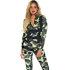 Эротический костюм десантницы Leg Avenue Pretty Paratrooper M, комбинезон, портупея