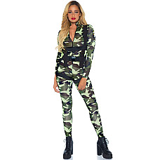 Эротический костюм десантницы Leg Avenue Pretty Paratrooper L, комбинезон, портупея