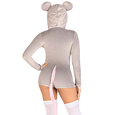 Комбинезон-костюм мышки Leg Avenue Comfy Mouse XS, с капюшоном