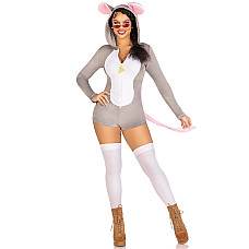 Комбинезон-костюм мышки Leg Avenue Comfy Mouse XS, с капюшоном