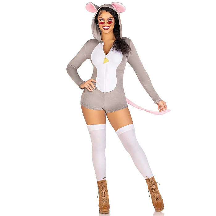 Комбинезон-костюм мышки Leg Avenue Comfy Mouse XS, с капюшоном