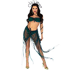 Эротический костюм Медузы Горгоны Leg Avenue Medusa Costume XS, топ, юбка, нарукавники, украшения