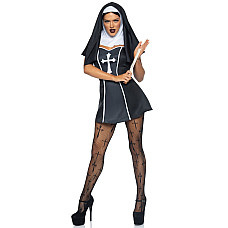Костюм черниці Leg Avenue Naughty Nun M, сукня, головний убір