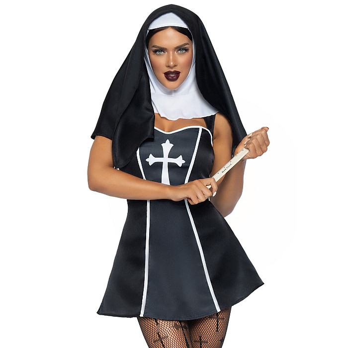 Костюм монашки Leg Avenue Naughty Nun M, платье, головной убор
