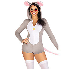 Комбинезон-костюм мышки Leg Avenue Comfy Mouse S, с капюшоном