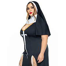 Костюм монашки-грешницы Leg Avenue Sultry Sinner 1X-2X, платье, головной убор, воротник