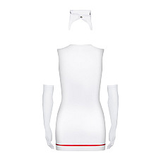 Эротический костюм медсестры Obsessive Emergency dress S/M, white, платье, стринги, перчатки, чепчик, стетоскоп