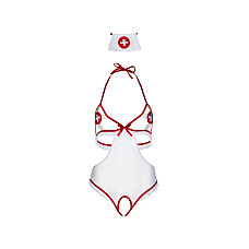 Костюм медсестри Leg Avenue Naughty Nurse, one size, боді та шапочка