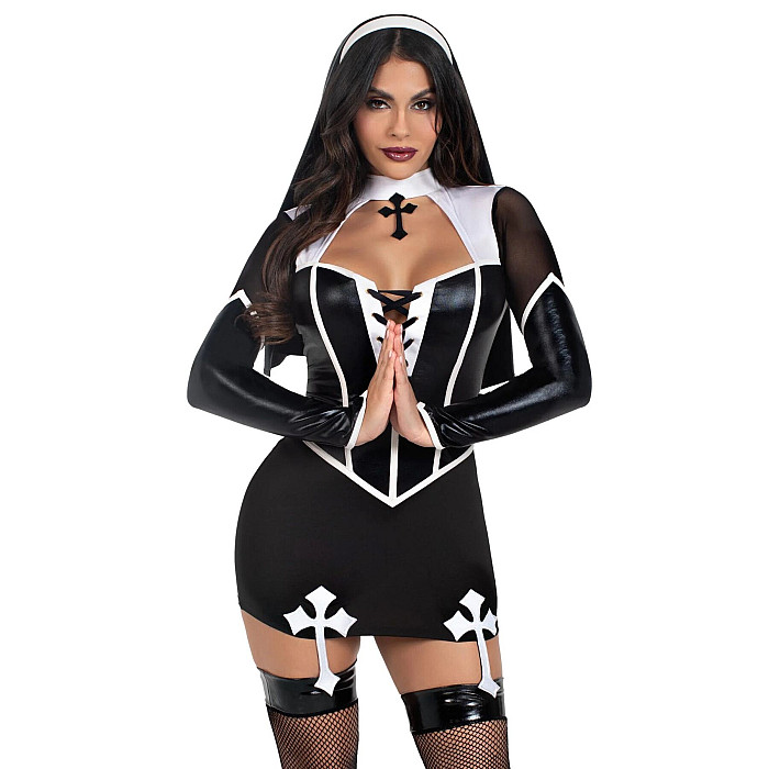 Костюм монашки Leg Avenue Holy Hottie Dress M