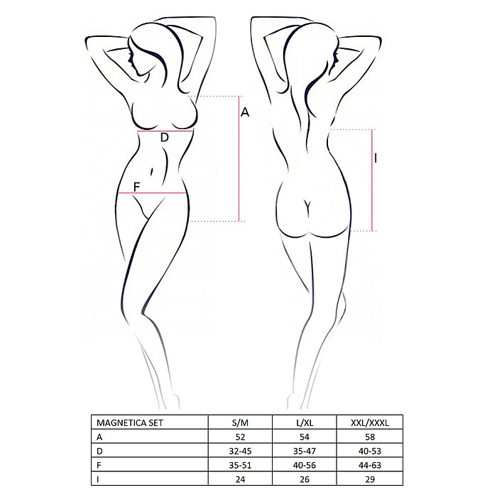 Костюм зайки MAGNETICA SET black XXL/XXL - Passion, ушки и боди