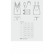 Еротичний мереживний костюм медсестри Obsessive Medica dress 5pcs costume S/M, сорочка, рукавички, с