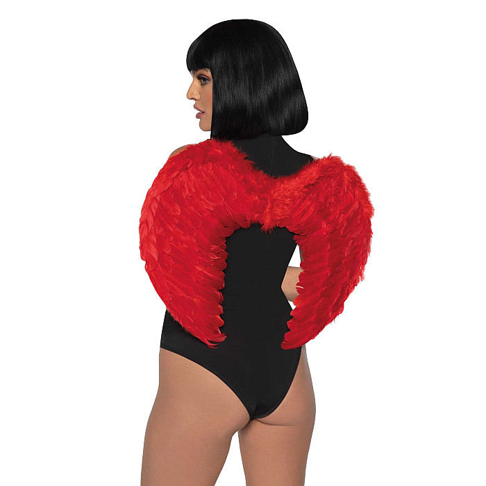 Крила дияволиці Leg Avenue devil wings Red, справжнє пір’я