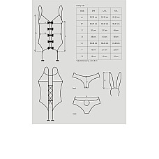 Еротичний костюм зайчика Obsessive Bunny suit 4 pcs costume pink S/M, рожевий, топ з підв’язками, тр