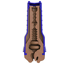 Мастурбатор-ротик Fleshlight Boost Blow Medium Dark Flesh, плавающие кольца Turbo Tech