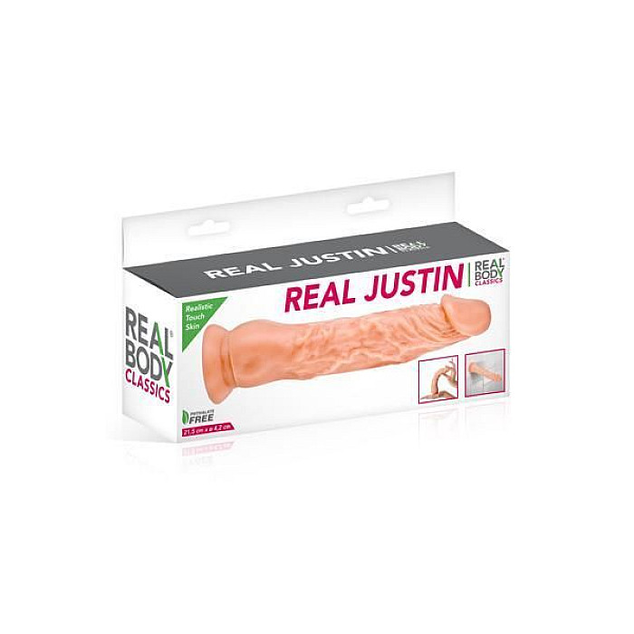 Фаллоимитатор Real Body - Real Justin Flesh, TPE (мятая упаковка!!!)