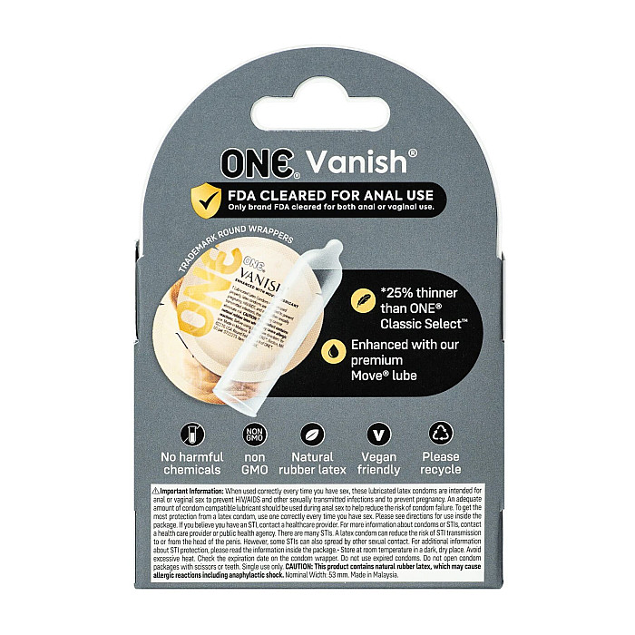 Презервативи ONE Vanish Hyperthin 3 шт (м'яте паковання!!!)
