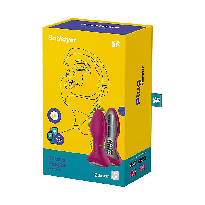 Анальная смарт вибропробка с жемчужным массажем Satisfyer Rotator Plug 2+ Violet (мятая упаковка!!!)