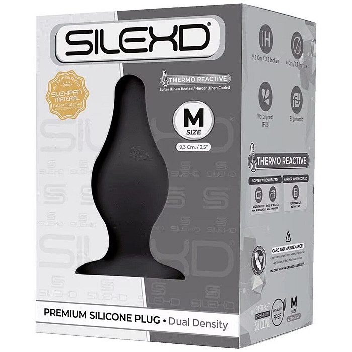 Анальная пробка SilexD (Model 2 size M), двухслойная, силикон+Silexpan (предыдущая упаковка!!!)