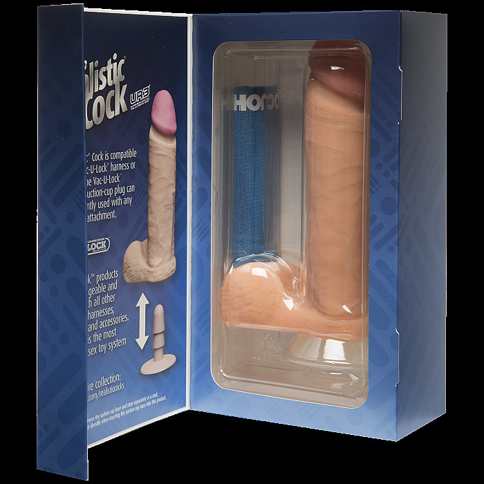 Фалоімітатор Doc Johnson The Realistic Cock 8 inch White - ULTRASKYN, Vack-U-Lock (м'яте паковання!!!)