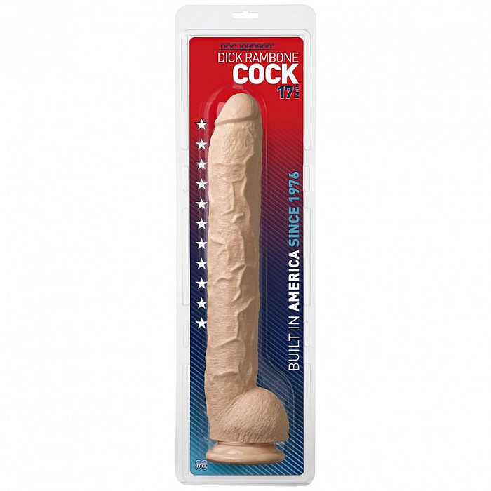 Фаллоимитатор Doc Johnson Dick Rambone Cock White (в ПЭ пакете!), диаметр 6см, длина 42см, ПВХ