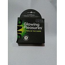 Презервативы ONE Glowing Pleasures, 3 шт, светятся в темноте (мятая упаковка!!!)