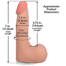 Фалоімітатор Doc Johnson The Realistic Cock ULTRASKYN 7 Inch with Balls Vanilla (м'яте паковання!!!)