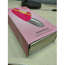 Мінівібратор-кролик зі стимулювальною стрічкою Fun Factory AMORINO pink/neon yellow (м'яте паковання!!!)