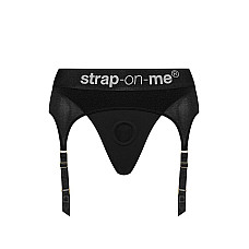 Трусики для страпона з підв’язками для панчіх Strap-On-Me REBEL HARNESS - XS (м'ята упаковка!!!)