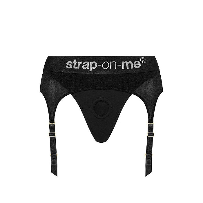 Трусики для страпона з підв’язками для панчіх Strap-On-Me REBEL HARNESS - XS (м'ята упаковка!!!)
