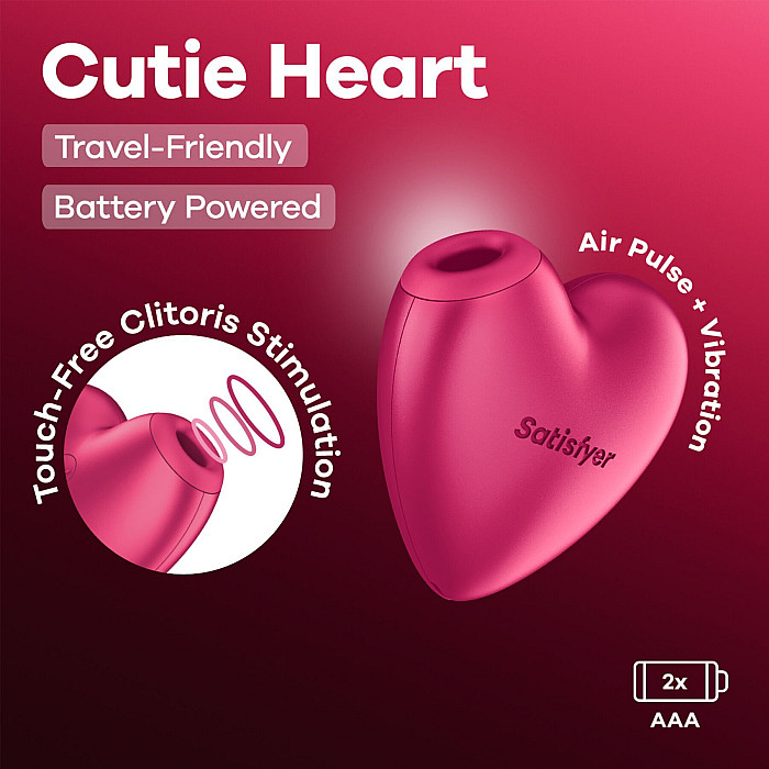 Вакуумный стимулятор-сердечко с вибрацией Satisfyer Cutie Heart Battery Series (мятая упаковка!!!)