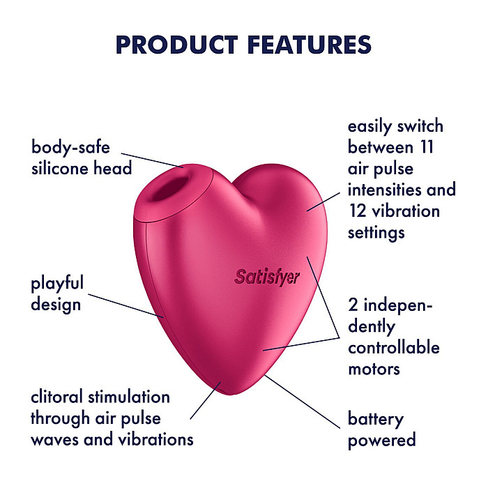 Вакуумный стимулятор-сердечко с вибрацией Satisfyer Cutie Heart Battery Series (мятая упаковка!!!)