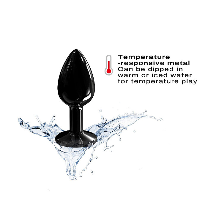 Металева анальна пробка з кристалом Dorcel Diamond Plug Black S (м'яте паковання!!!)