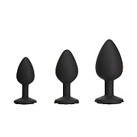 Набір силіконових анальних пробок BMS Roses Til’ Dawn Silicone Anal Plug Kit (пошкоджене паковання!!!)
