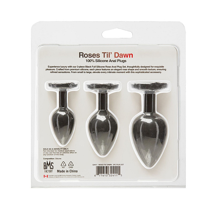 Набор силиконовых анальных пробок BMS Roses Til’ Dawn Silicone Anal Plug Kit (повреждена упаковка!!!)