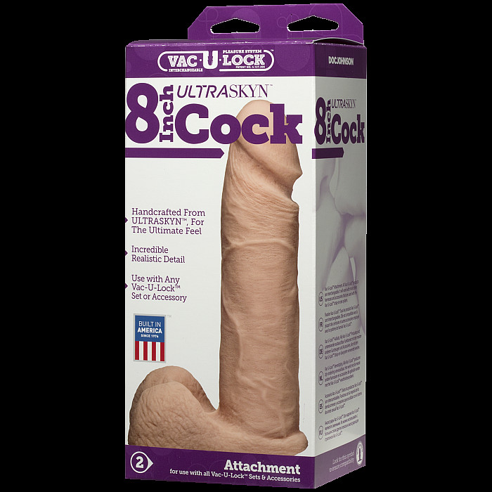 Фалоімітатор Doc Johnson Vac-U-Lock - 8 Inch ULTRASKYN Cock White (м'яте паковання!!!)