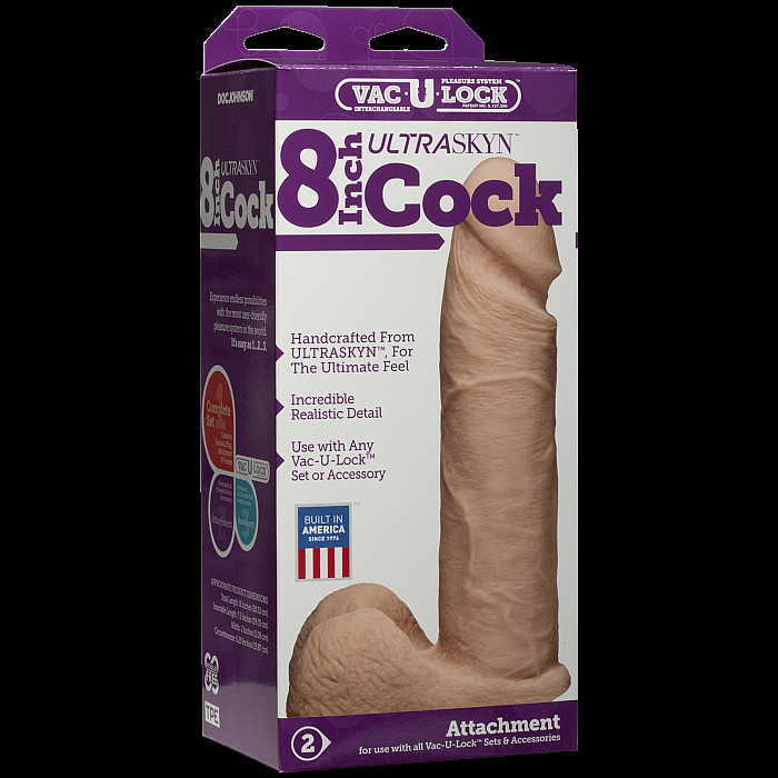 Фалоімітатор Doc Johnson Vac-U-Lock - 8 Inch ULTRASKYN Cock White (м'яте паковання!!!)