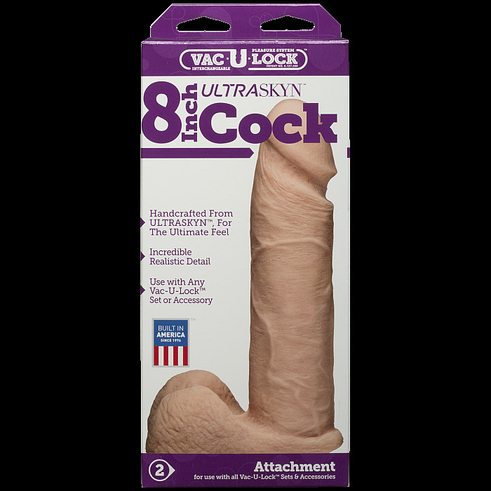 Фалоімітатор Doc Johnson Vac-U-Lock - 8 Inch ULTRASKYN Cock White (м'яте паковання!!!)