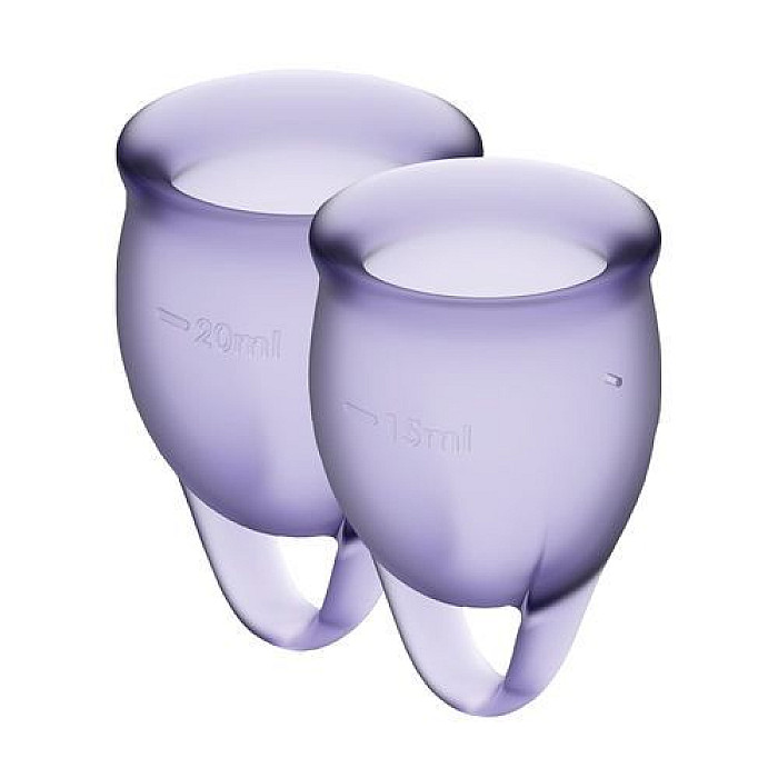 Набір менструальних чаш Satisfyer Feel Confident (lila), 15мл та 20мл (пом'яте та відкрите паковання!!!)