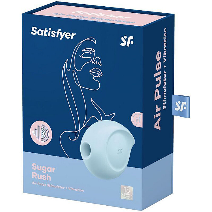 Вакуумный клиторальный стимулятор с вибрацией Satisfyer Sugar Rush Blue (мятая упаковка!!!)