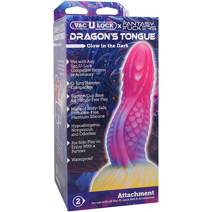 Фентезійний фалоімітатор Doc Johnson Vac-U-Lock Fantasy Fuckers Dragon's Tongue (м'яте паковання!!!)